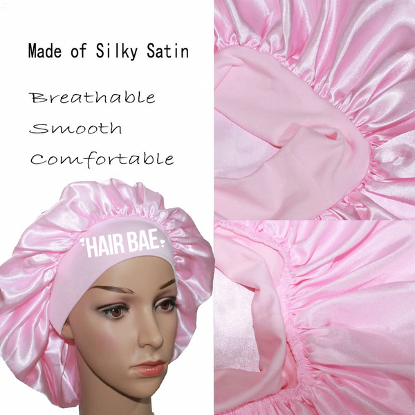 Hair Bae Satin Pink Bonnet