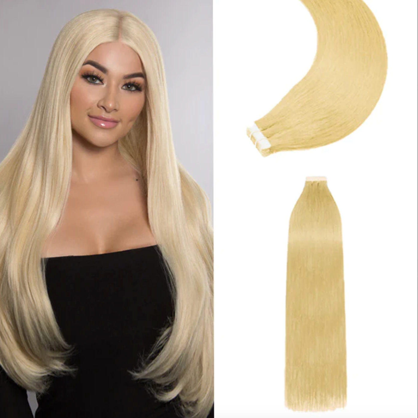 Hair Bae "Cambodian Straight" Russian Blonde" Tape In